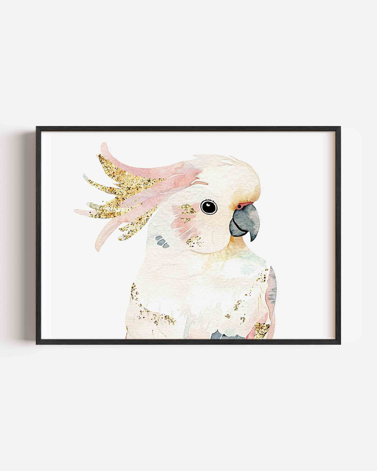 Papegaai met gouden accenten – dieren landscape poster als wanddecoratie