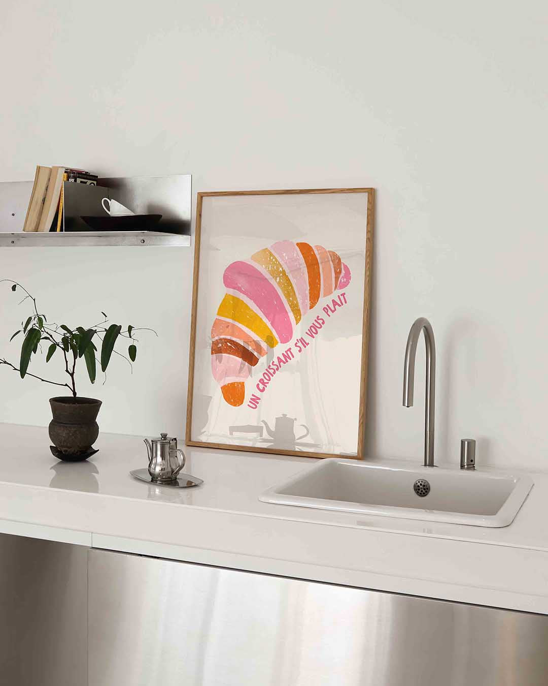 Croissant illustratie – keukenposter in staand formaat