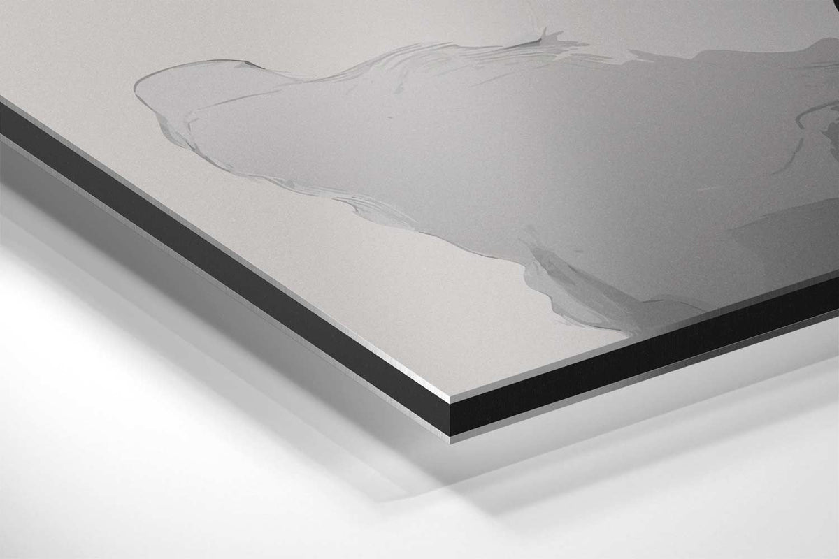 Abstracte Grijs-zwarte Stroming – canvas kunstwerk als wanddecoratie