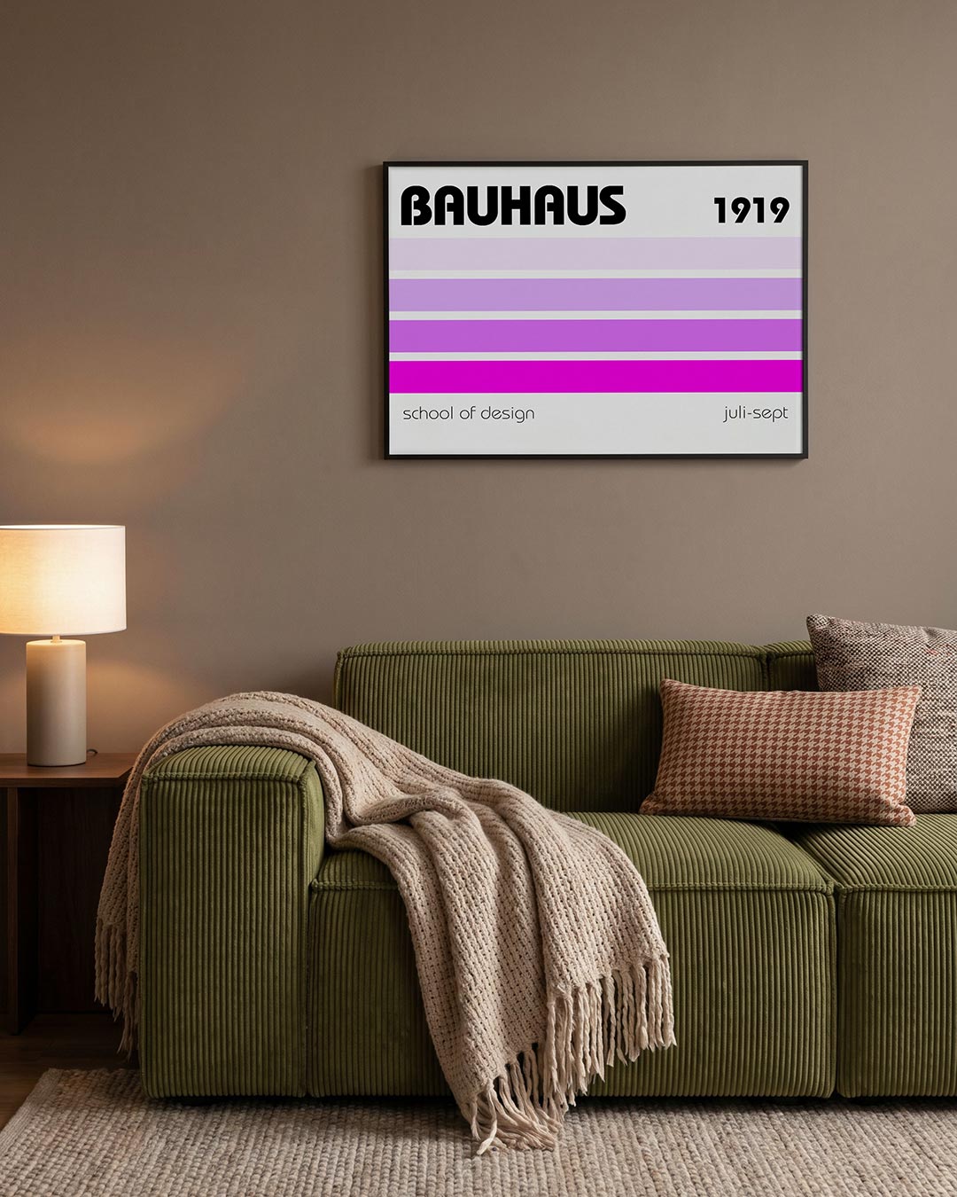Lijnen en kleurvlakken – geometrische Bauhaus poster in liggend formaat