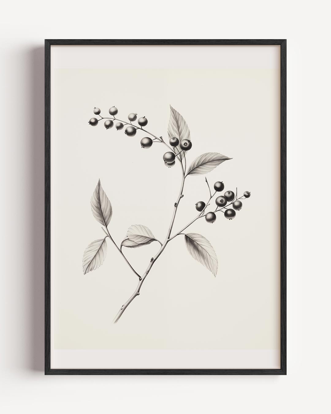 Botanische Kunstposter met Bessen – kerst portret poster als wanddecoratie