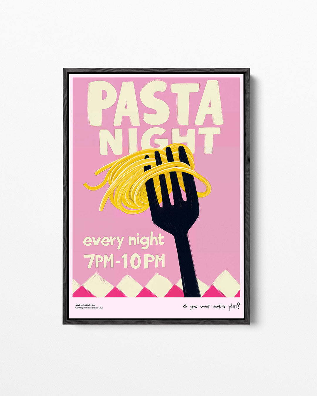 Speelse pastaposter – staand wanddecoratie kunstwerk