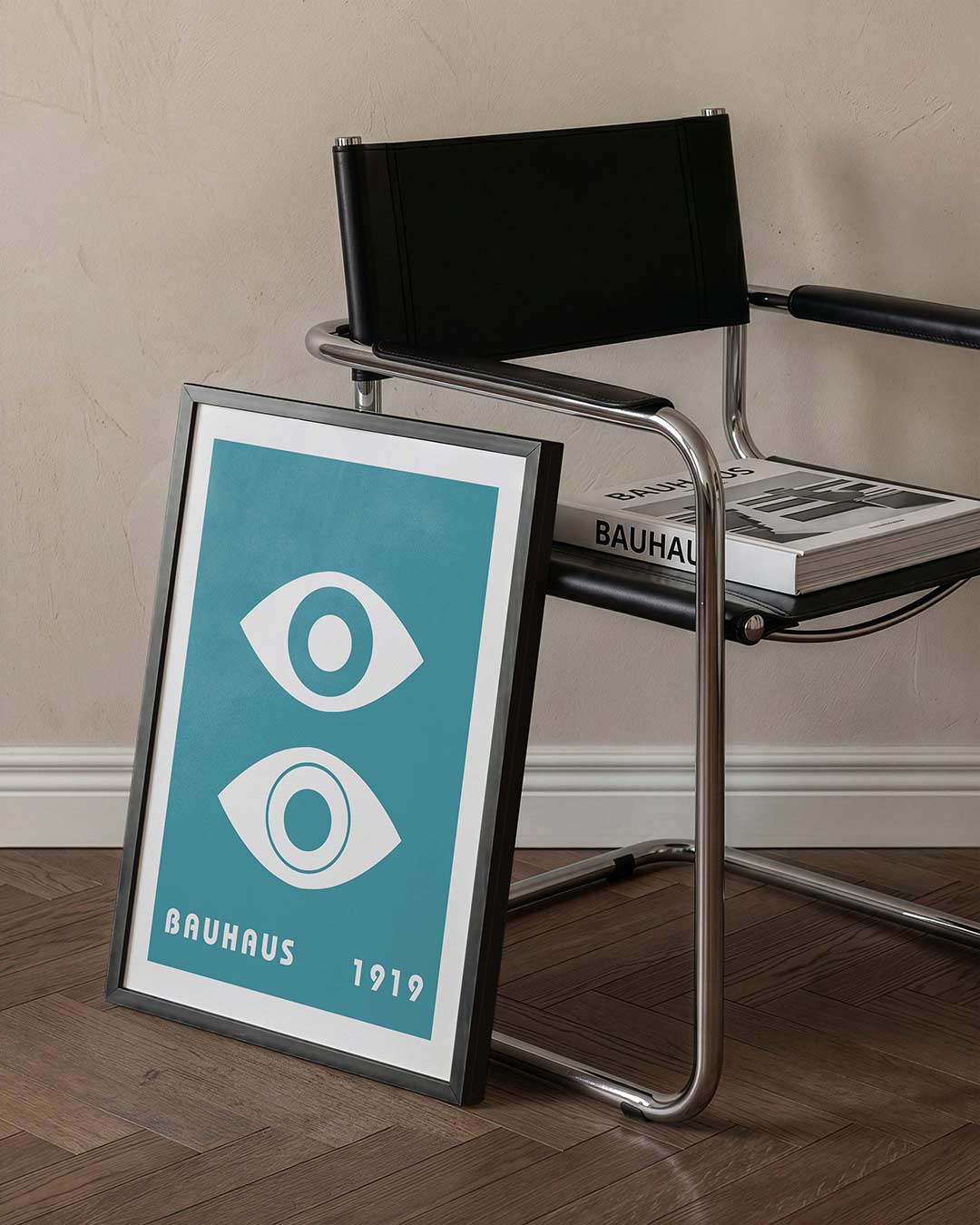 Oogvormen en kleur – staande Bauhaus poster voor aan de muur