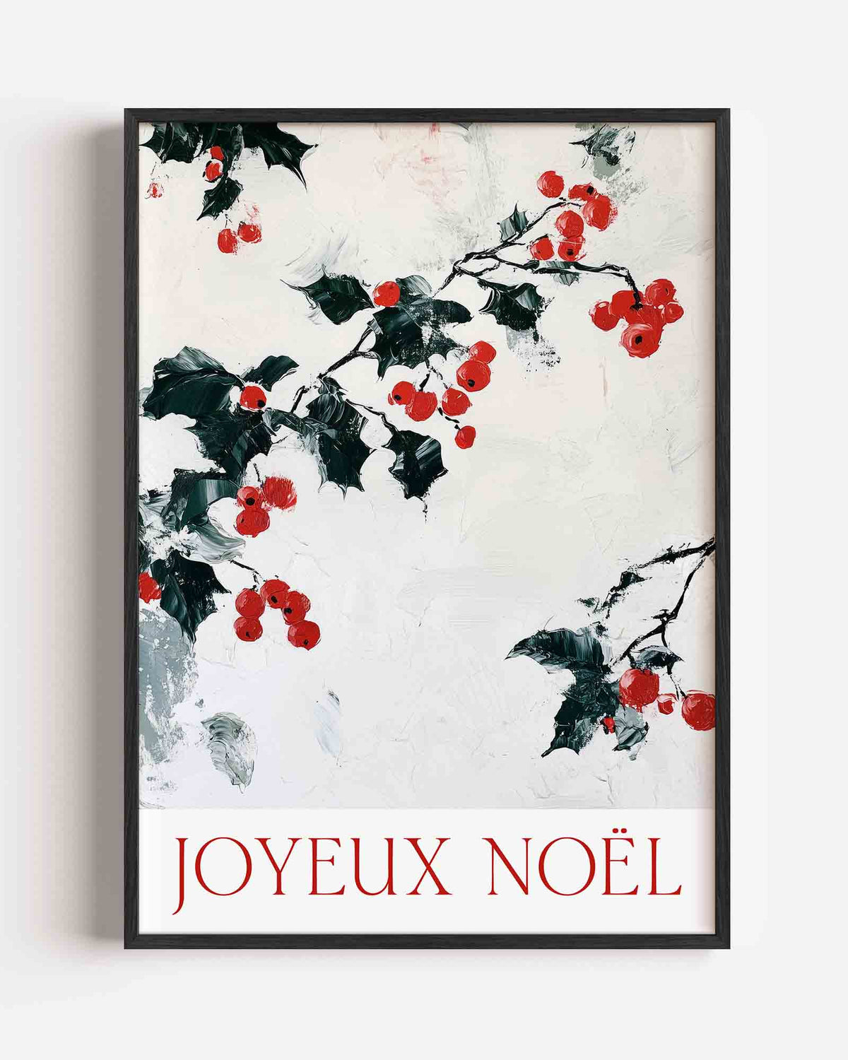 Rode bessen en bladeren – kerst portret poster als wanddecoratie