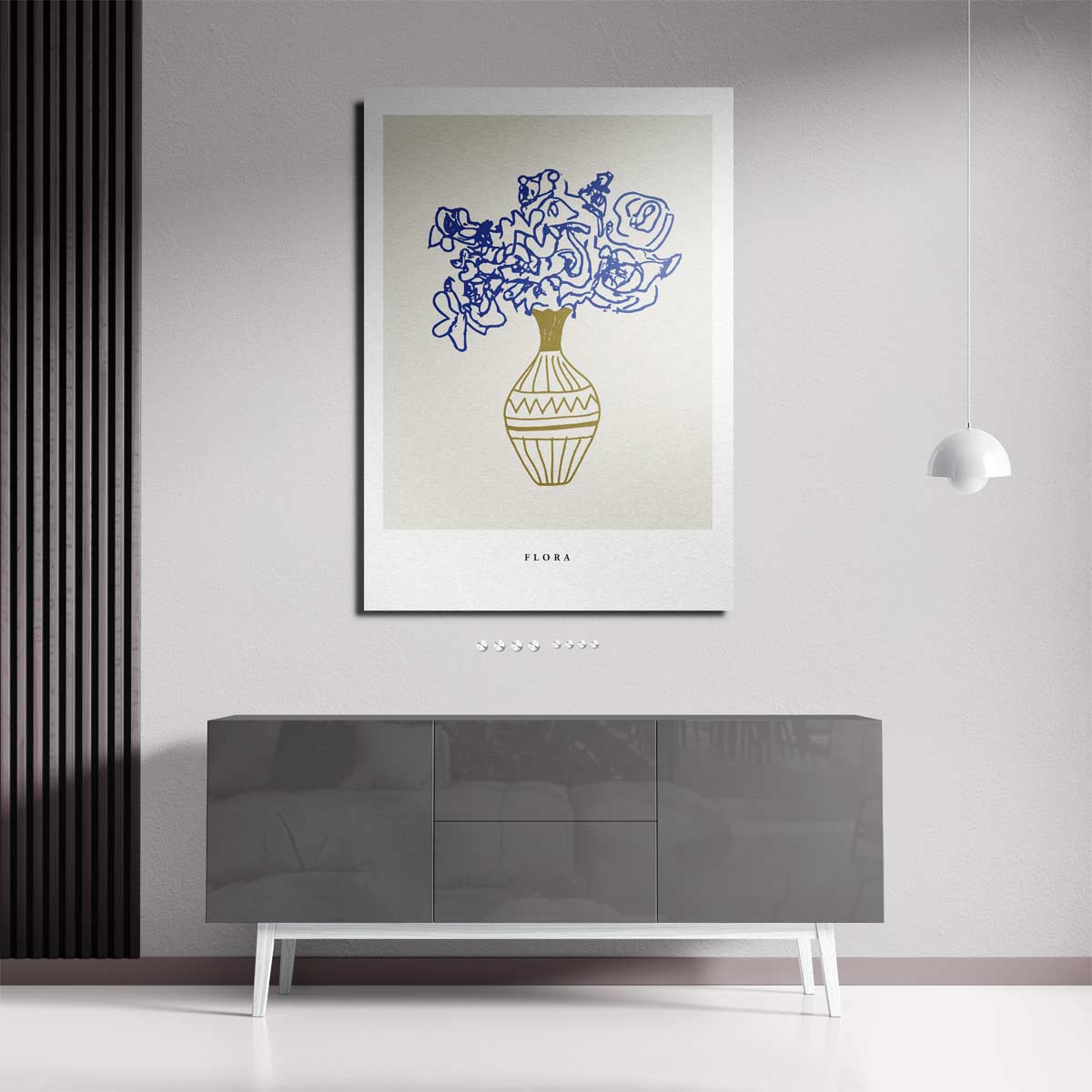 Kleurrijke Bloemen in Elegante Vaas – staande wandkunst voor woonkamer of interieur