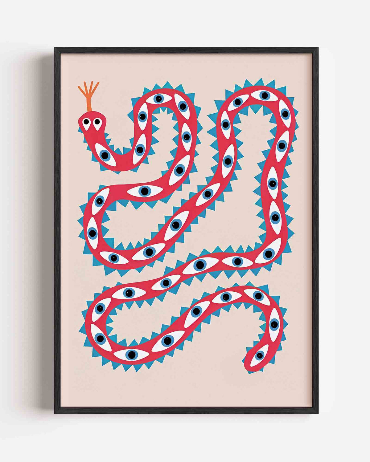 Slang met ogen – Pop Art en Streetart portret poster als wanddecoratie