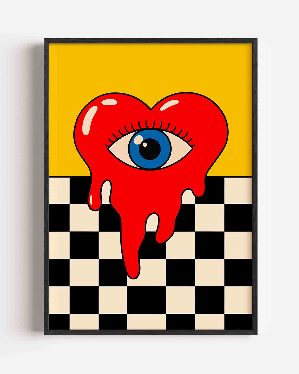 Hartvorm met oog – Pop Art en Streetart portret poster als wanddecoratie