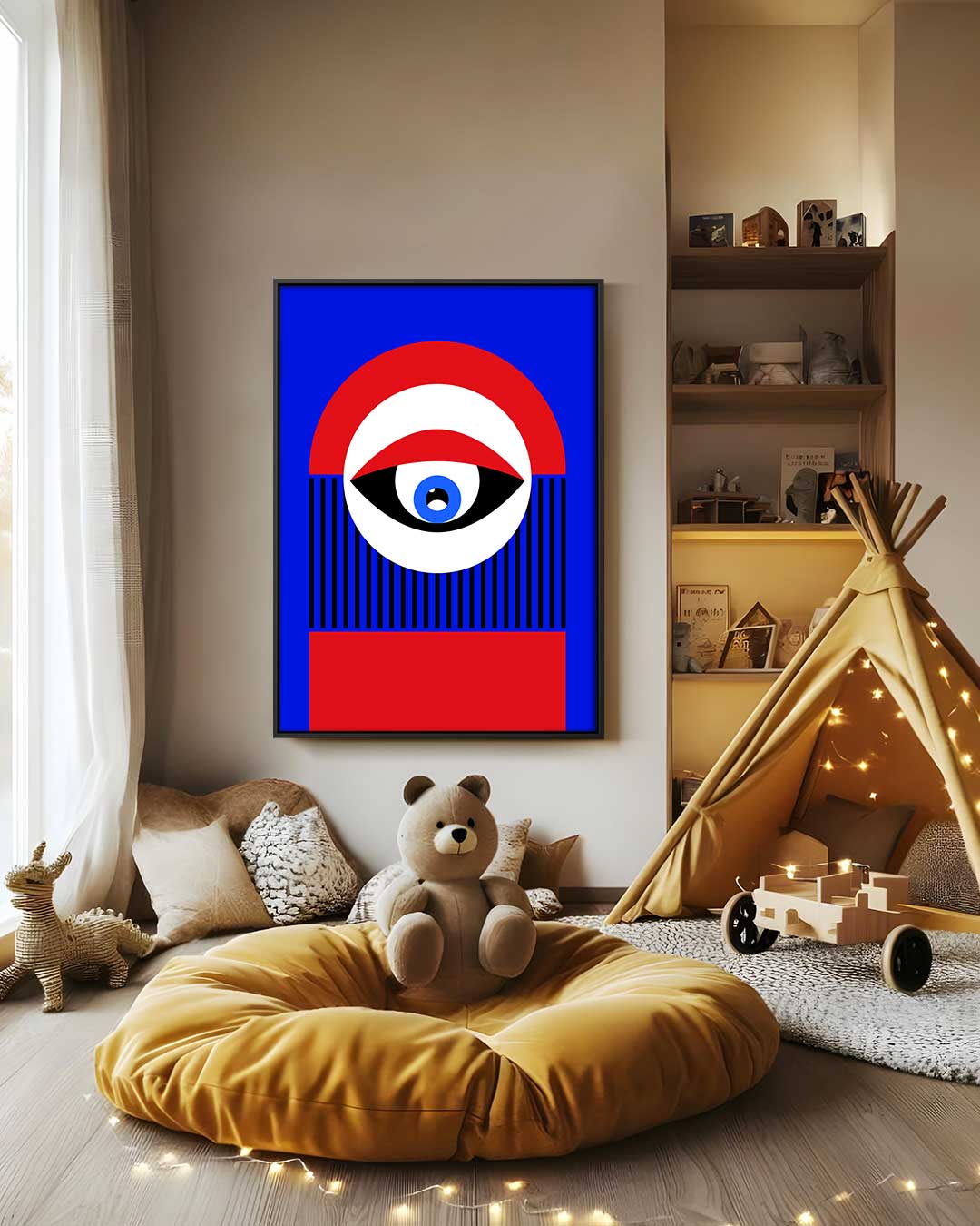 Kleurrijke Blikvanger – canvas wanddecoratie in portret formaat