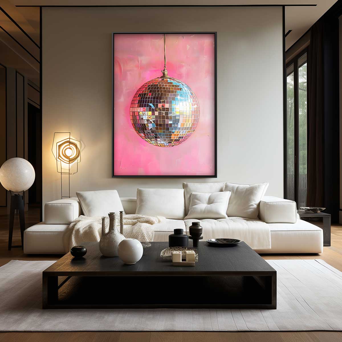 Discoballen Droom – canvas wanddecoratie in portret formaat