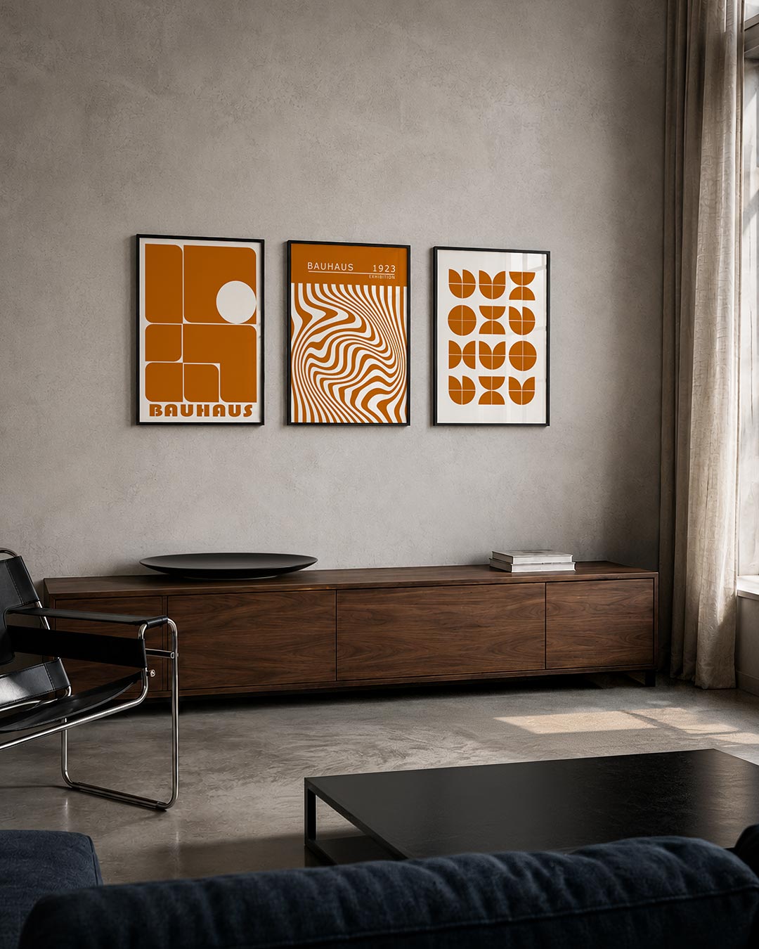 Vormen en vlakken posterset – tweede productweergave – deze posterset in drie delen toont een spel van rechthoeken en cirkels
