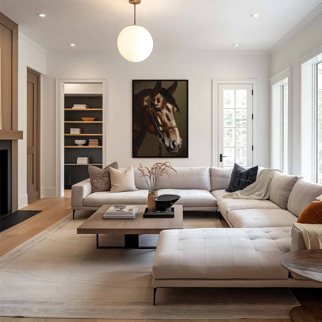 Elegante Paardenblik – dibond wanddecoratie in staand formaat