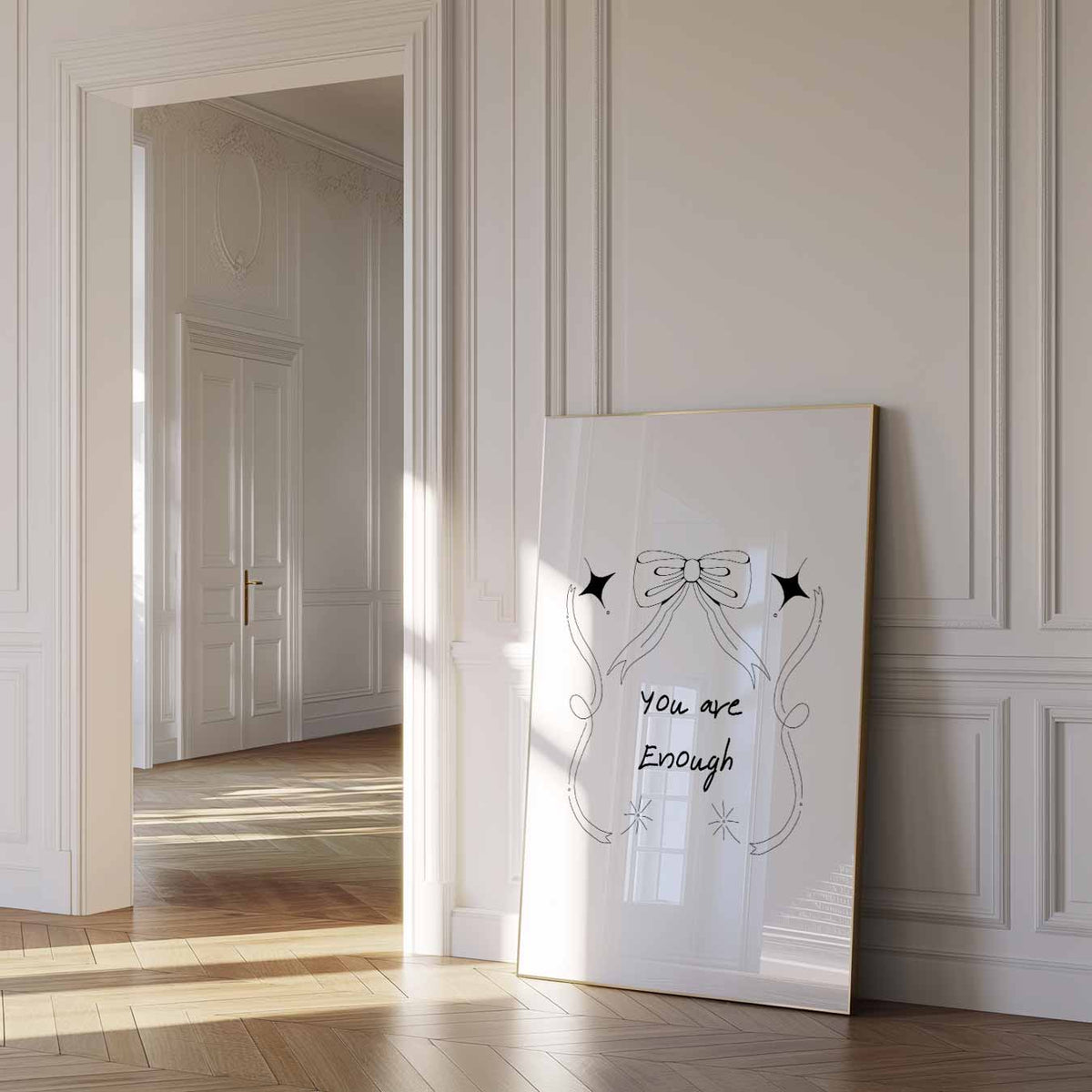 Inspirerende "You Are Enough" – zomer poster als frisse staande wanddecoratie
