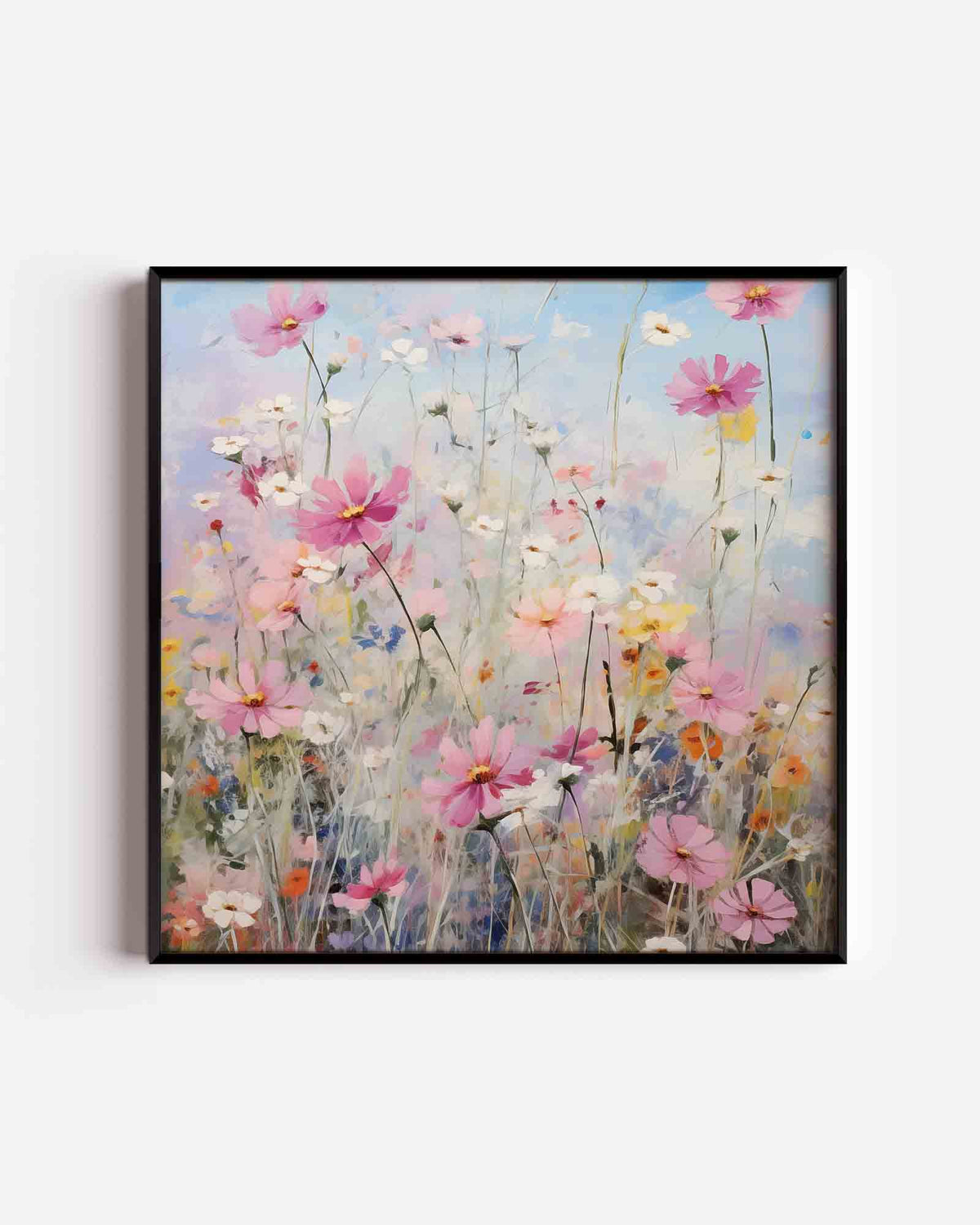 Bloemenveld – bloemen vierkante poster als wanddecoratie
