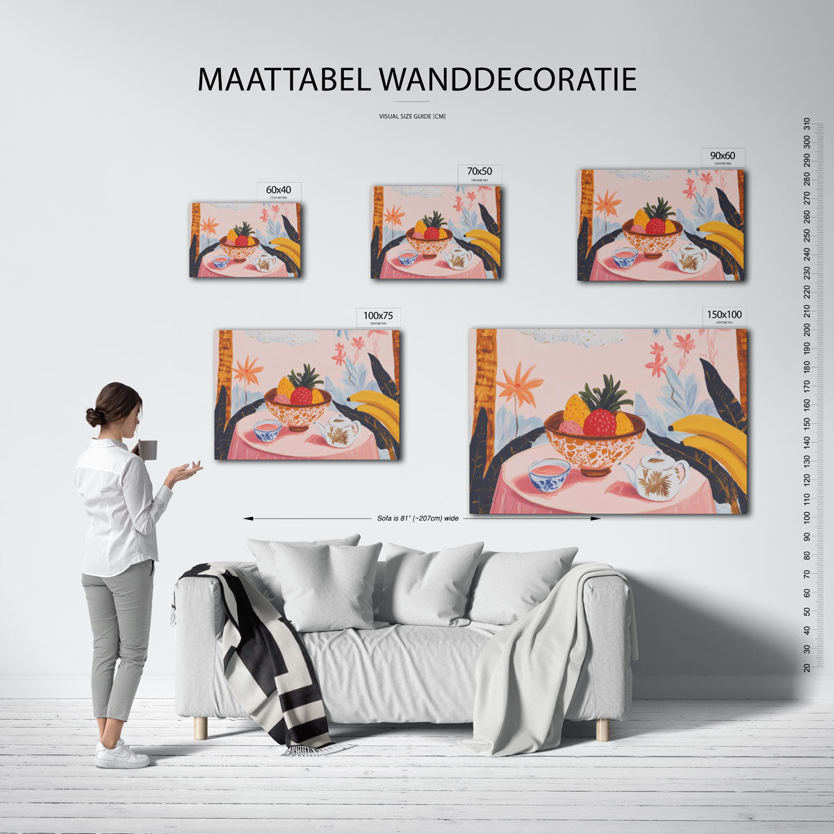 Fruit en bloemen – kunstwerk op canvas, dibond of plexiglas