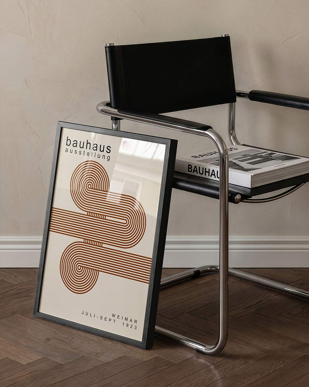 Lijnen en vlakkenspel – staande Bauhaus poster voor aan de muur