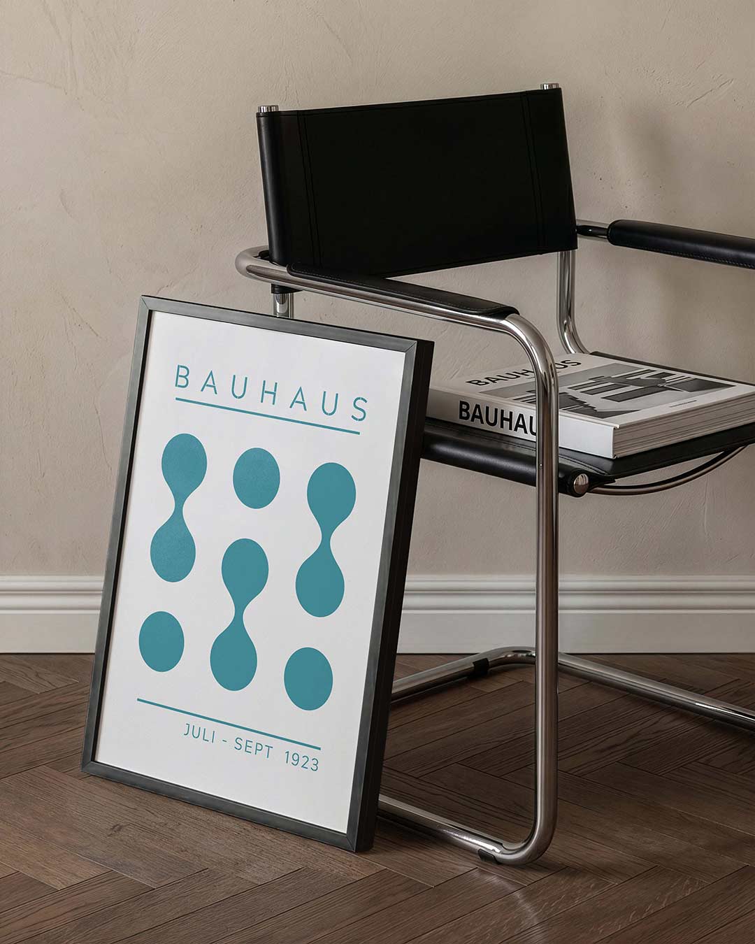 Vorm en balans – staande Bauhaus poster voor aan de muur