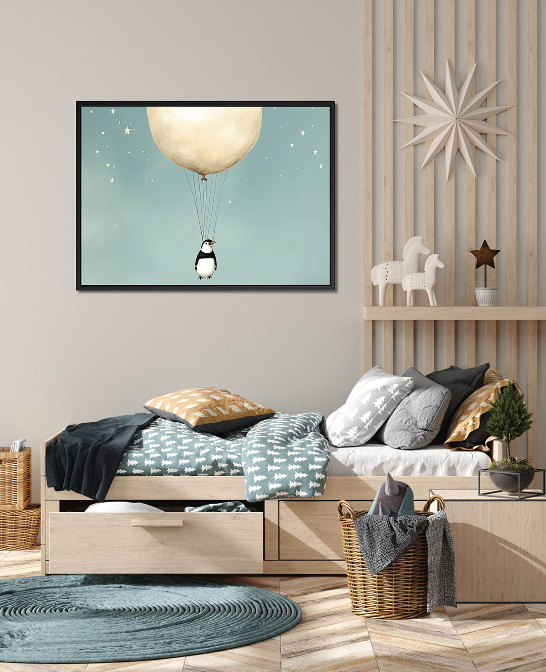 Dromerige luchtvaart – wanddecoratie in interieur