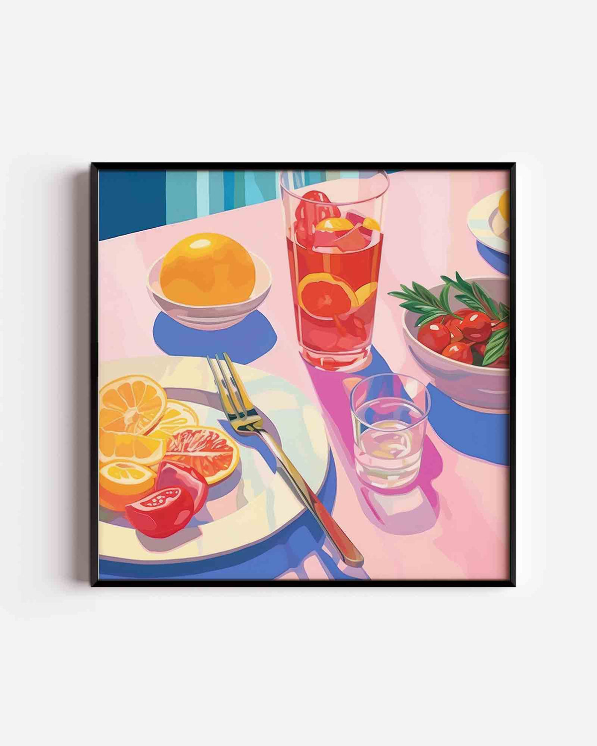 Fruit en drankjes – keuken vierkante poster als wanddecoratie