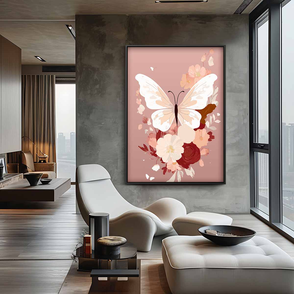 Vlinderbloemen Pracht – canvas wanddecoratie in portret formaat