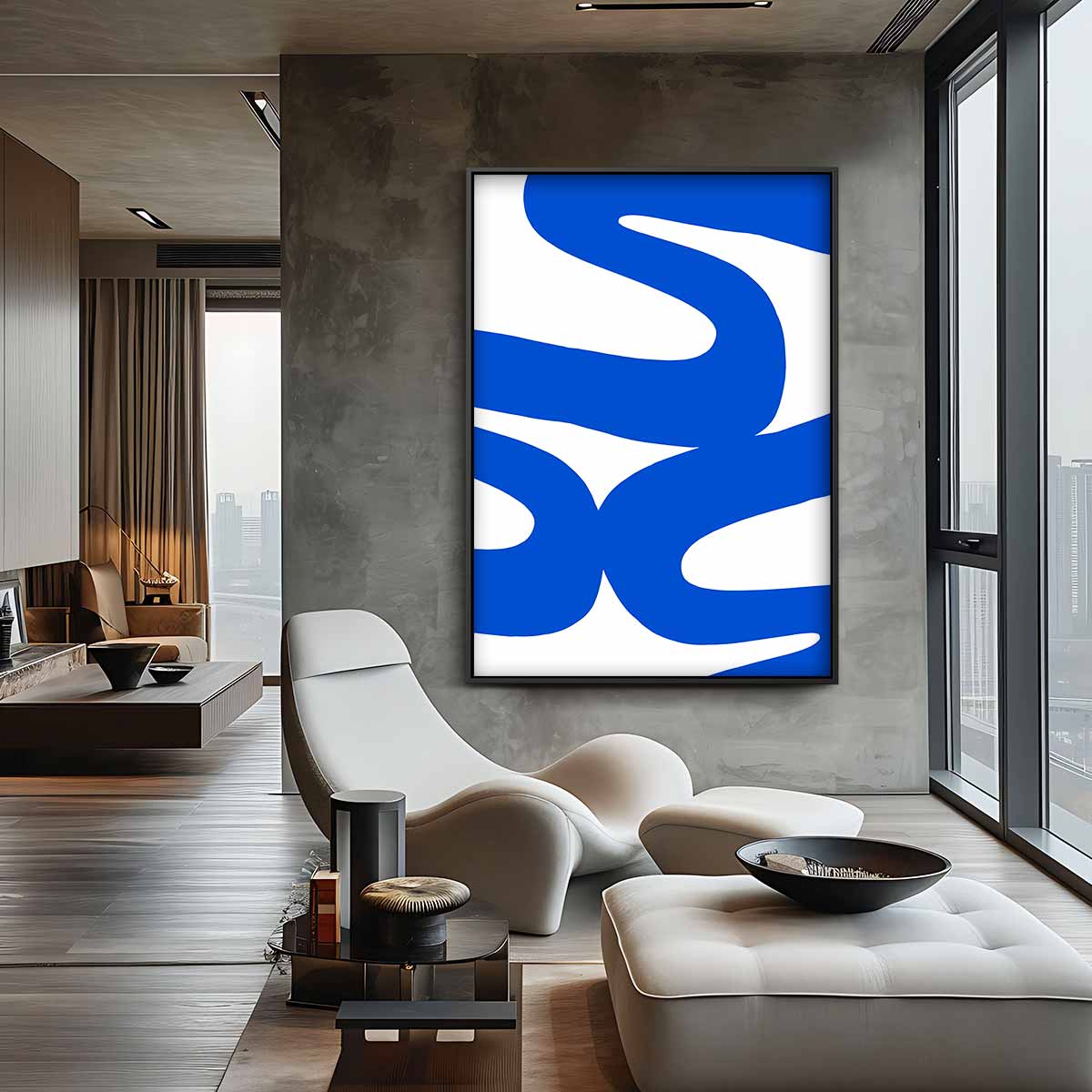 Dans van de Blauwe Lijnen – canvas wanddecoratie in portret formaat