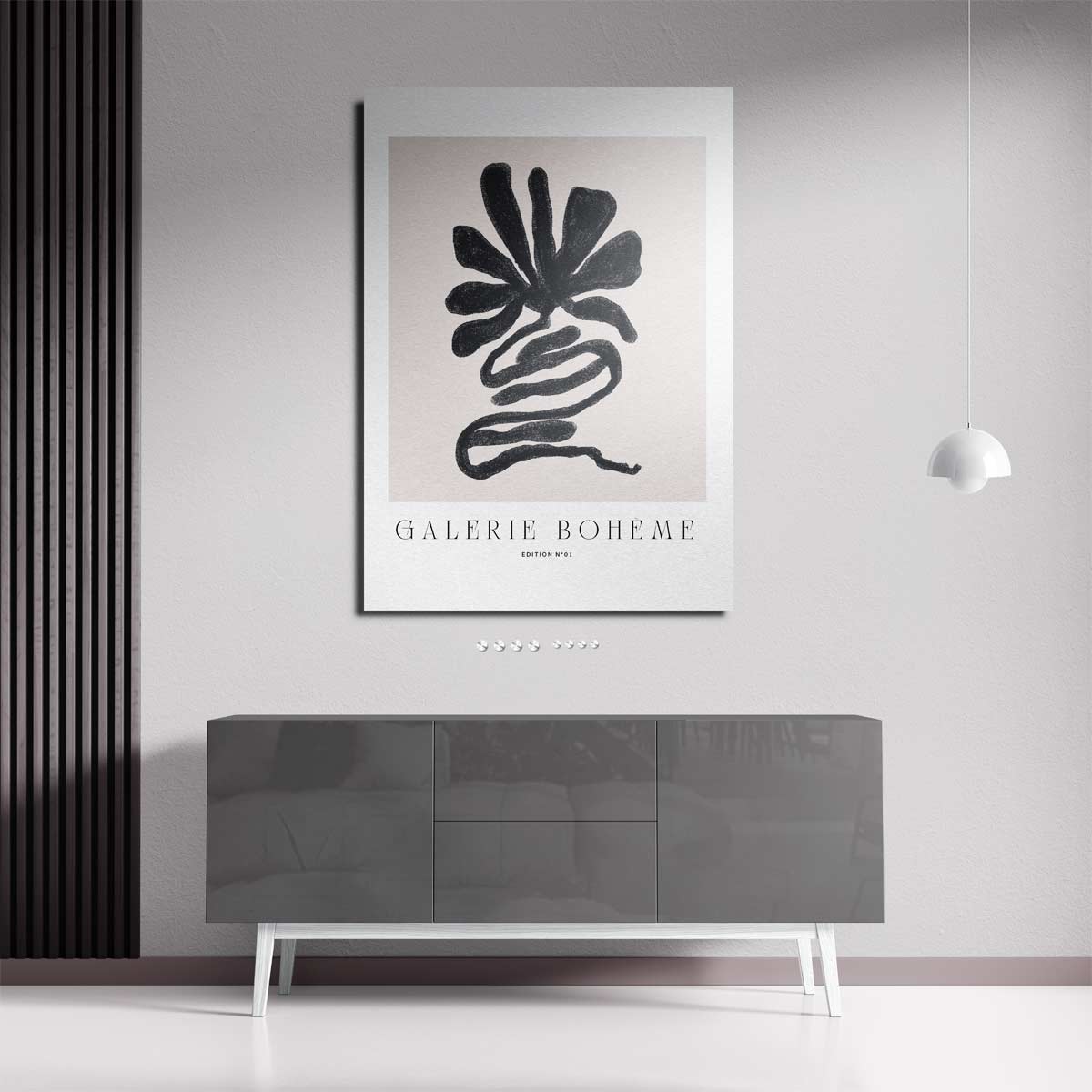 Abstracte Bloemvorm – staande wandkunst voor woonkamer of interieur