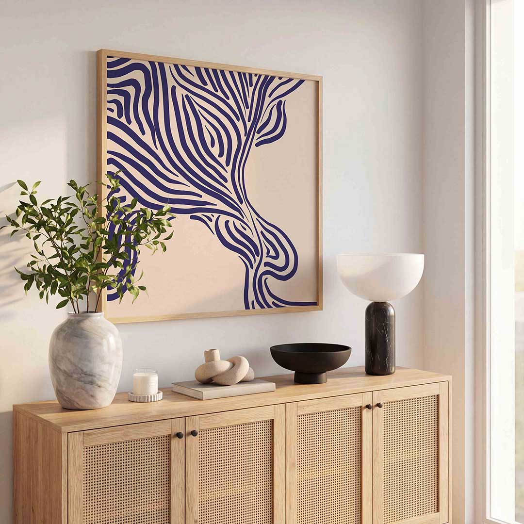Gestreepte lijnen – abstracte wandkunst als vierkante poster