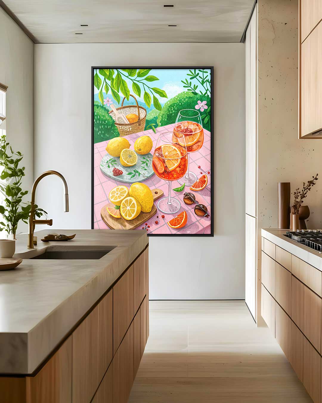 Zonnige Citrus Tafereel – staand kunstwerk voor modern interieur