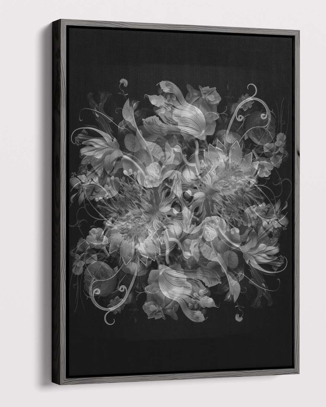 Mystieke Bloemenfantasie – canvas wanddecoratie in portret formaat