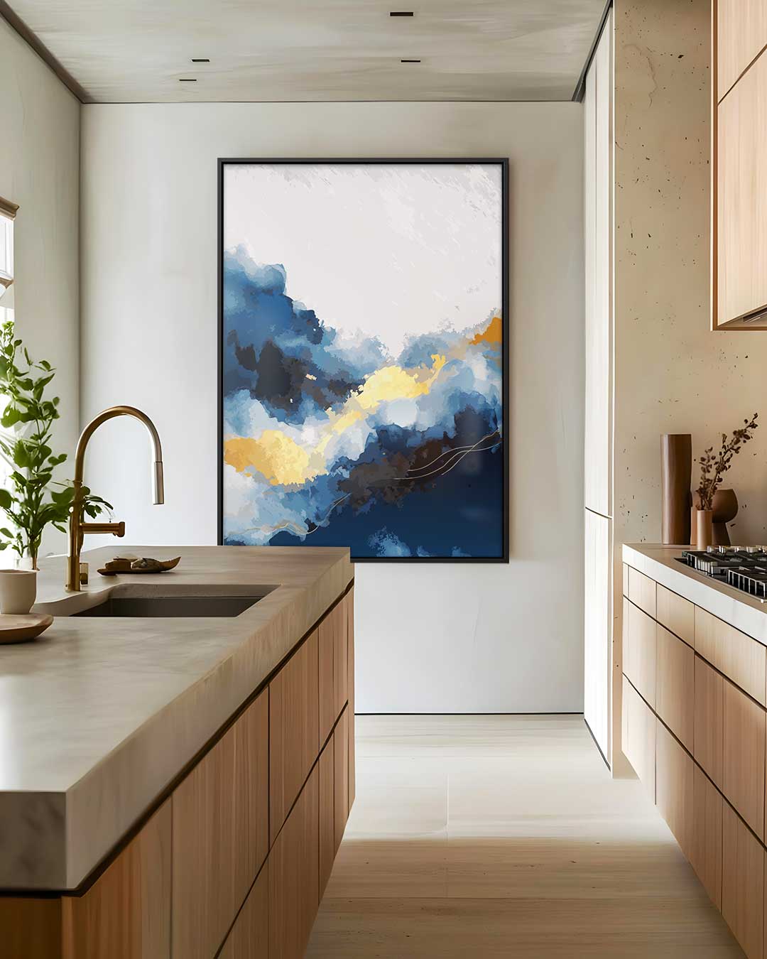 Hemelse Wolken Abstract – dibond wanddecoratie in staand formaat