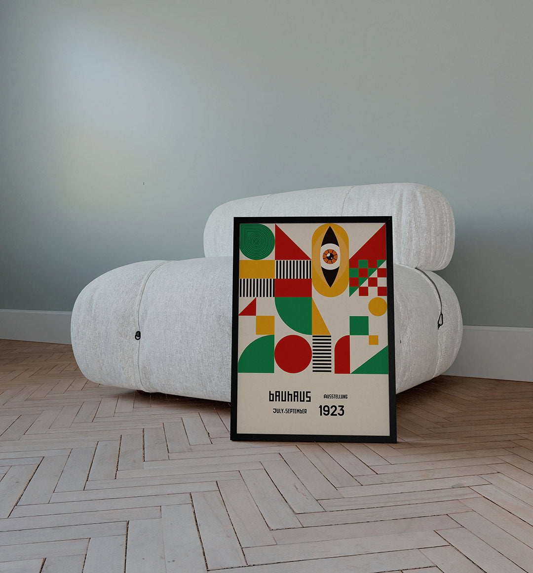 Vormen en vlakkenspel – staande Bauhaus poster voor aan de muur