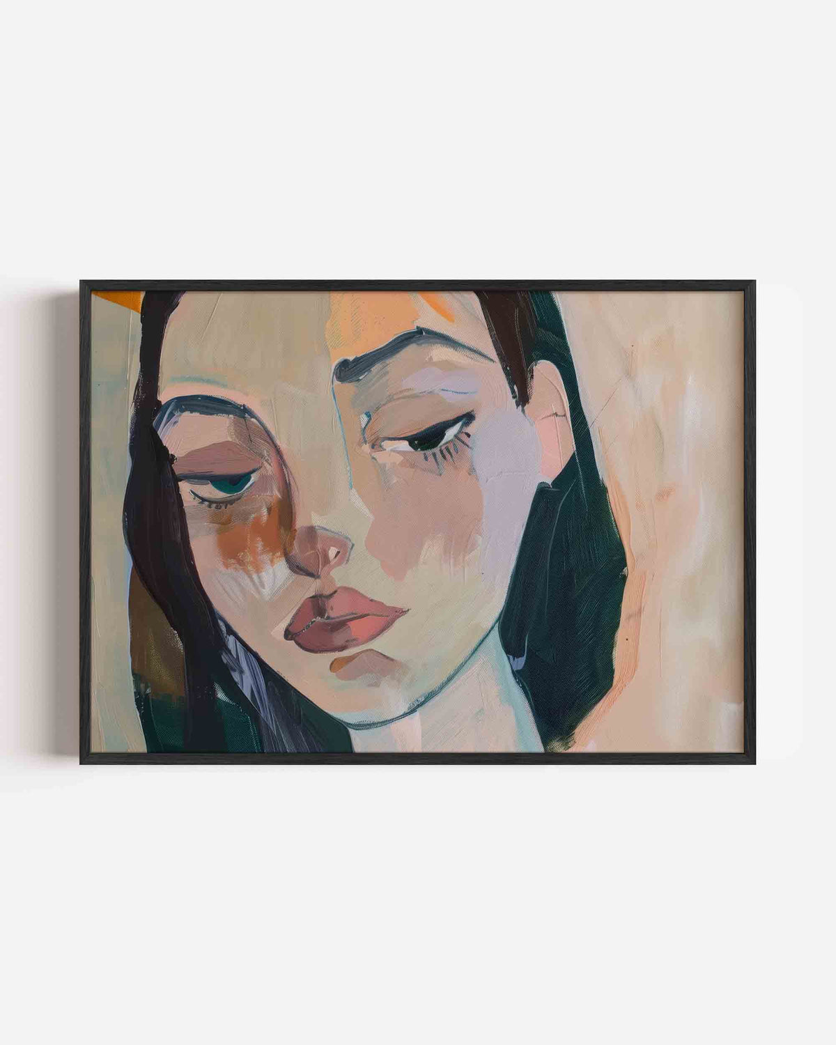 Portret van vrouw – hedendaagse illustratie poster in landscape formaat