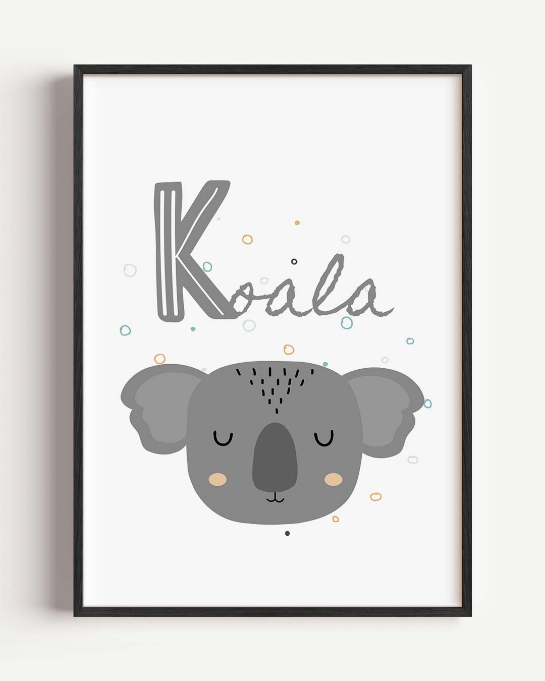 Schattige Koala Slaapkamer – kids portret poster als wanddecoratie