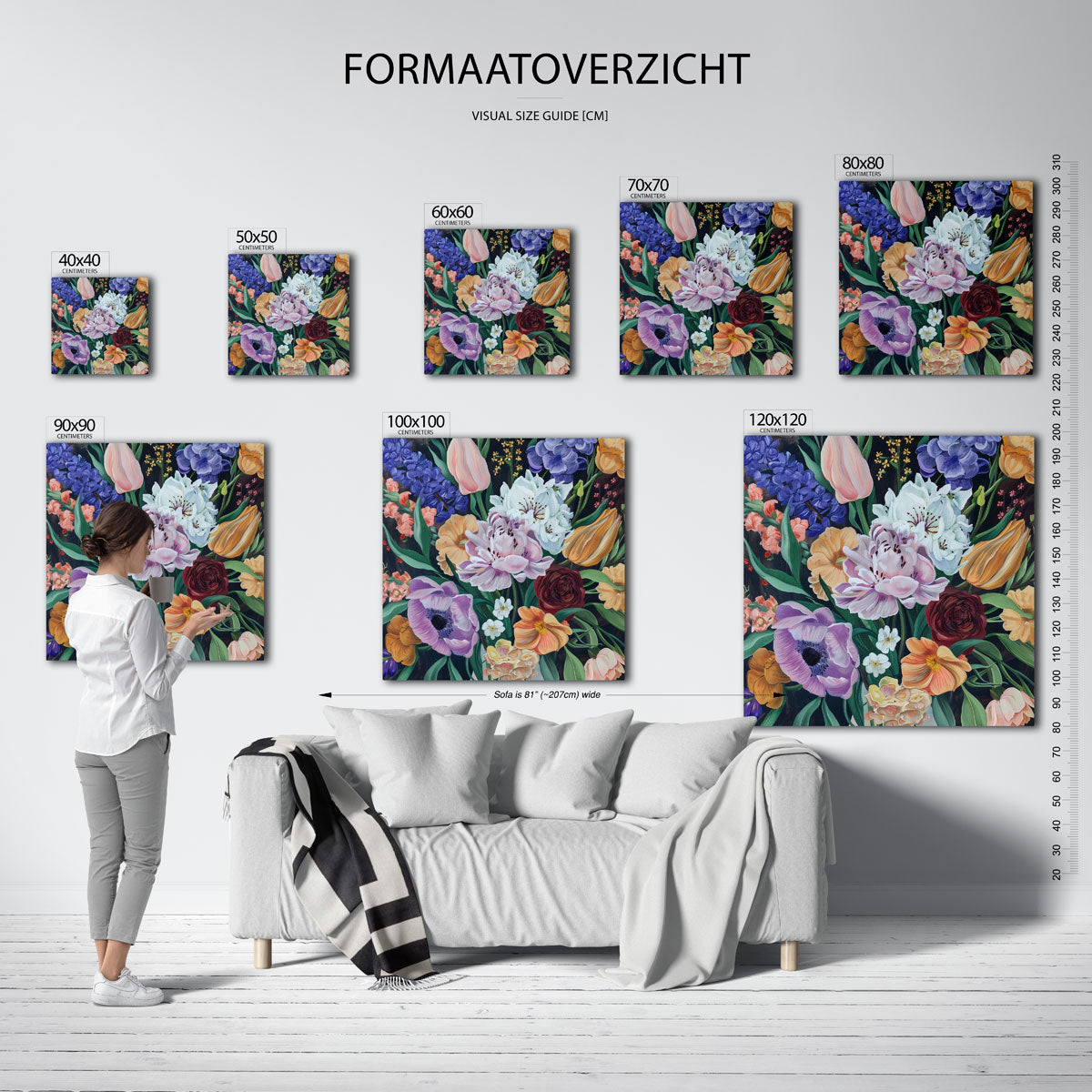 Bloemenpracht – vierkante muurposter met bloemen