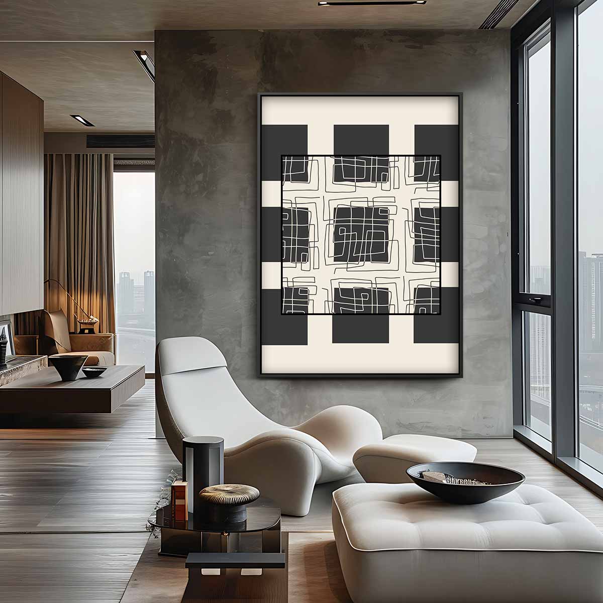 Moderne Doedelpatronen – canvas wanddecoratie in portret formaat