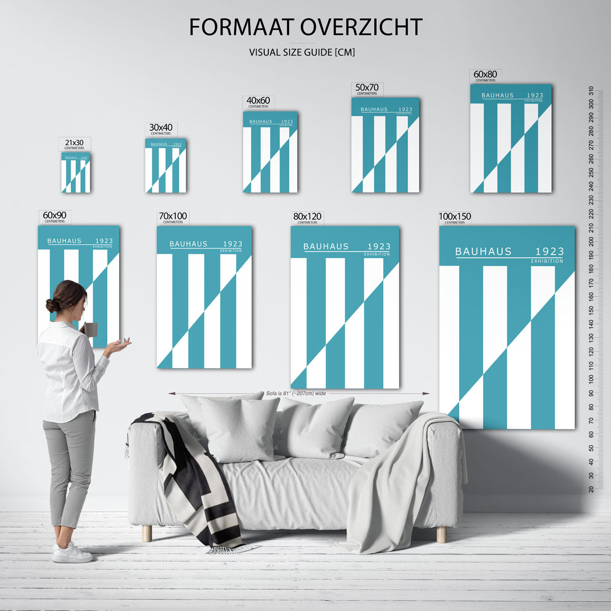 Lijnen en vlakken – geometrische poster in Bauhaus-stijl van WallArtistic