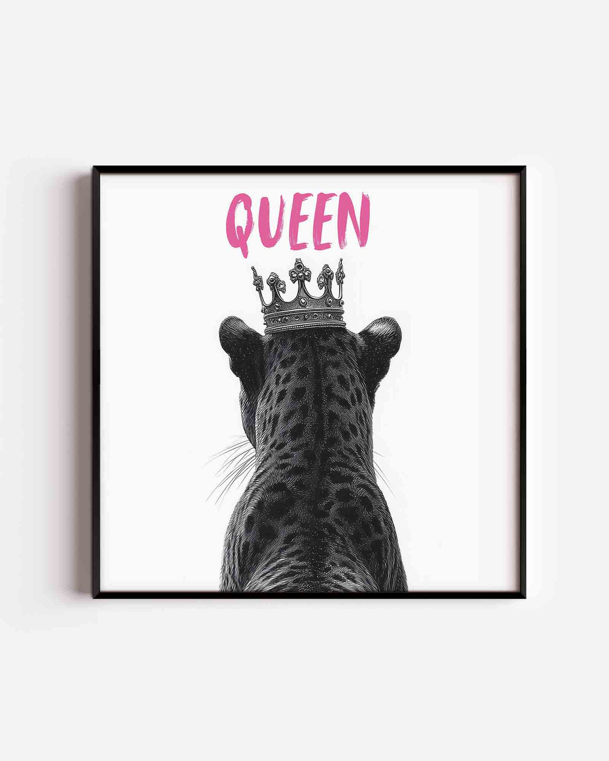 Luipaard met kroon – Pop Art vierkante poster als wanddecoratie