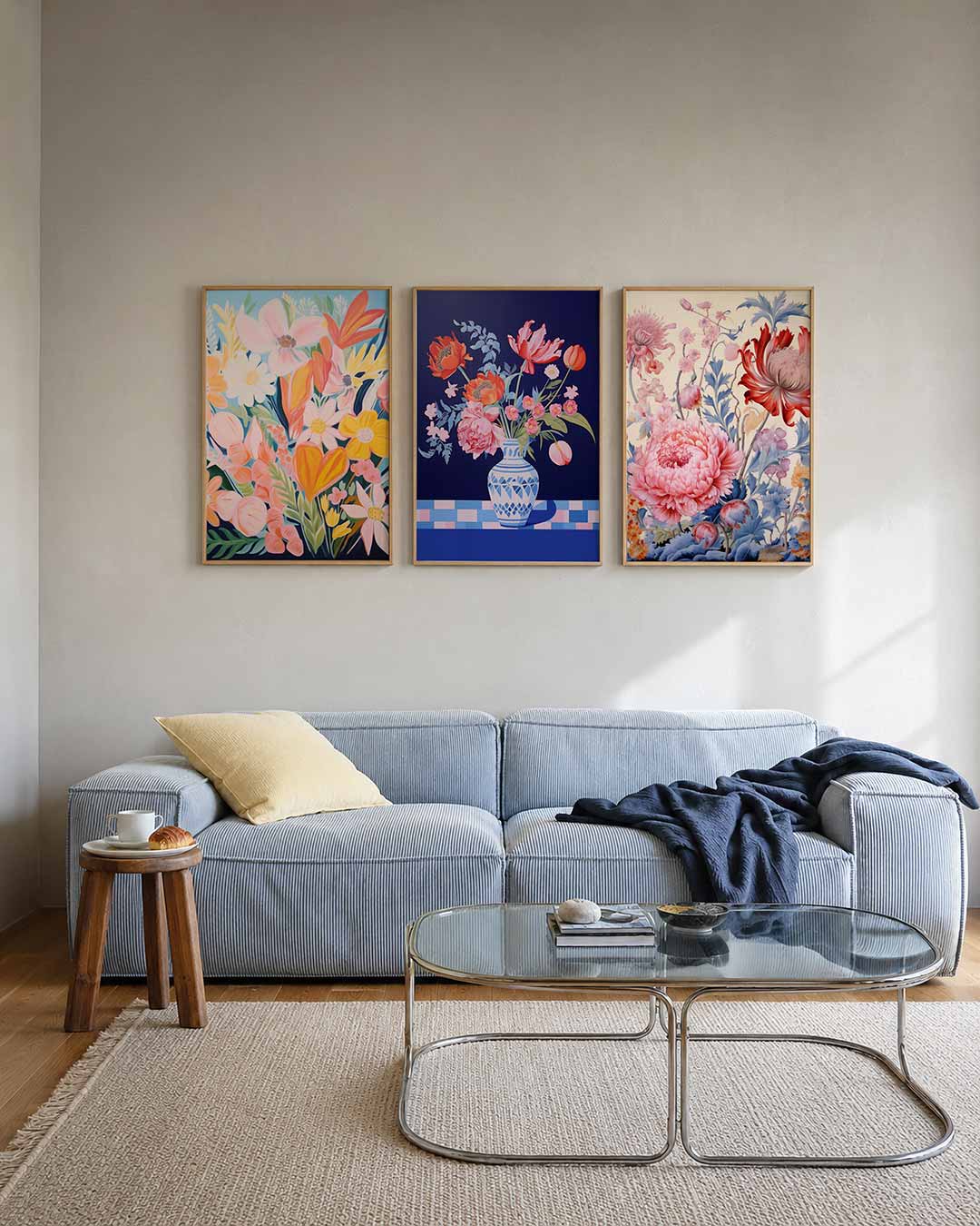 Bloemenpracht posterset – tweede productweergave – deze kleurrijke compositie toont een weelderige verzameling