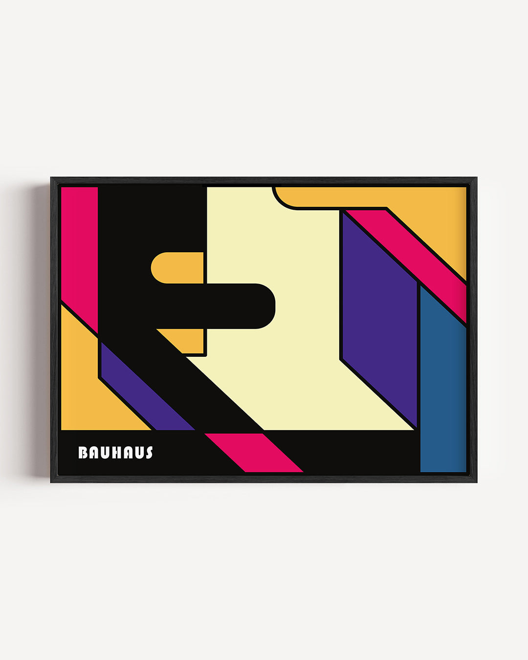 Vorm en kleur – liggende Bauhaus poster als wanddecoratie
