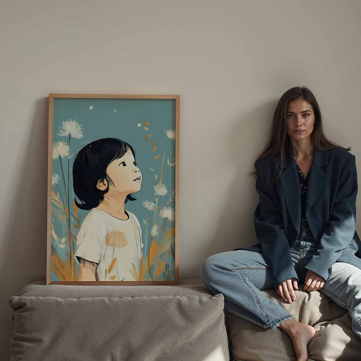 Dromerige Kinderen – Streetart wandkunst als portret poster