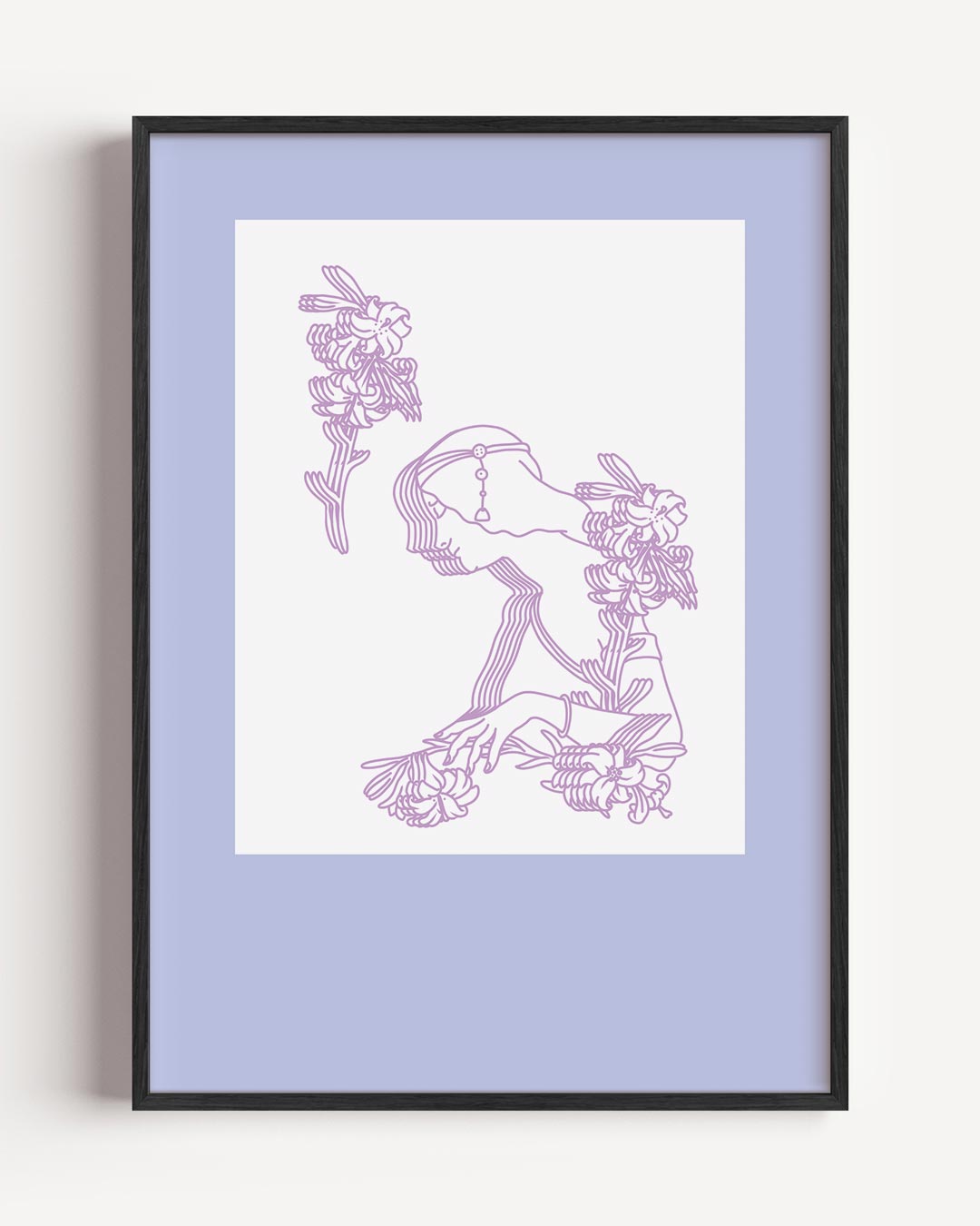Elegante Bloemenzweverij – mindfulness portret poster als wanddecoratie