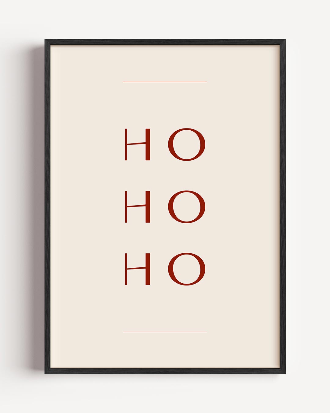 Minimalistische Kerstposter HO HO HO – kerst portret poster als wanddecoratie