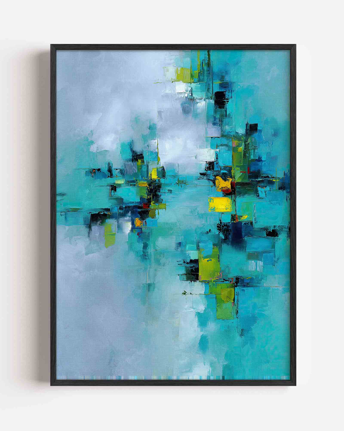 Abstracte blauwe compositie – abstracte portret poster als wanddecoratie