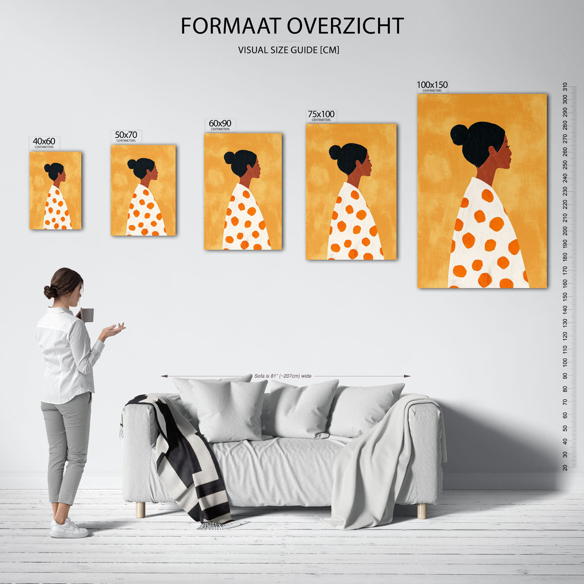 Vrouwelijk silhouet profiel – decoratief kunstwerk voor aan de muur