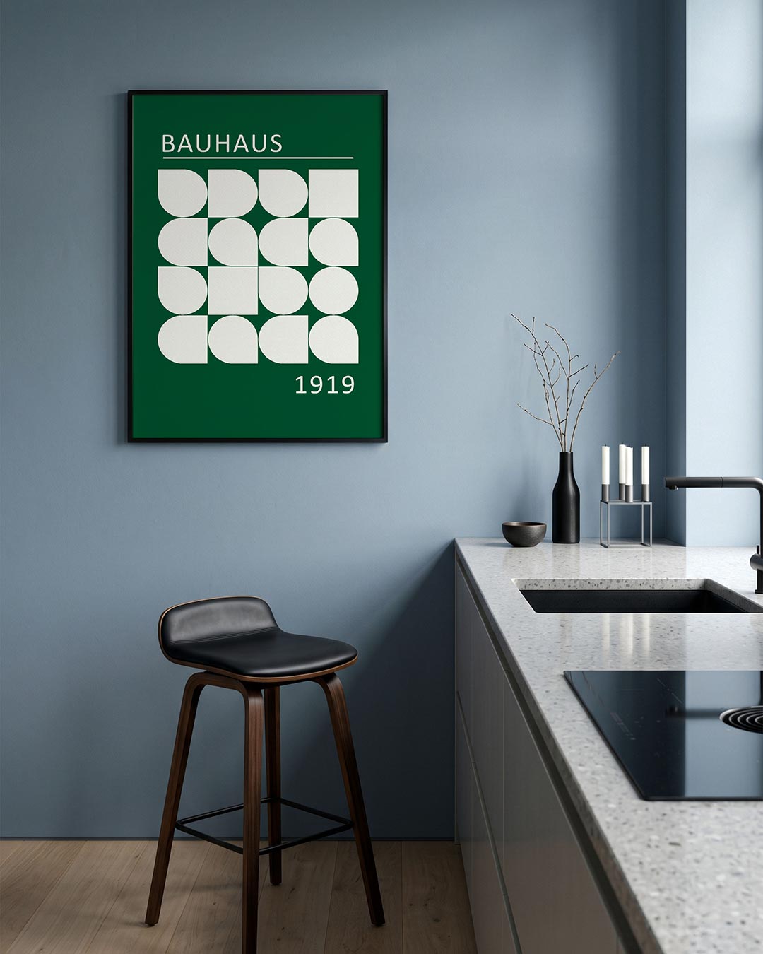 – geometrische Bauhaus poster in staand formaat