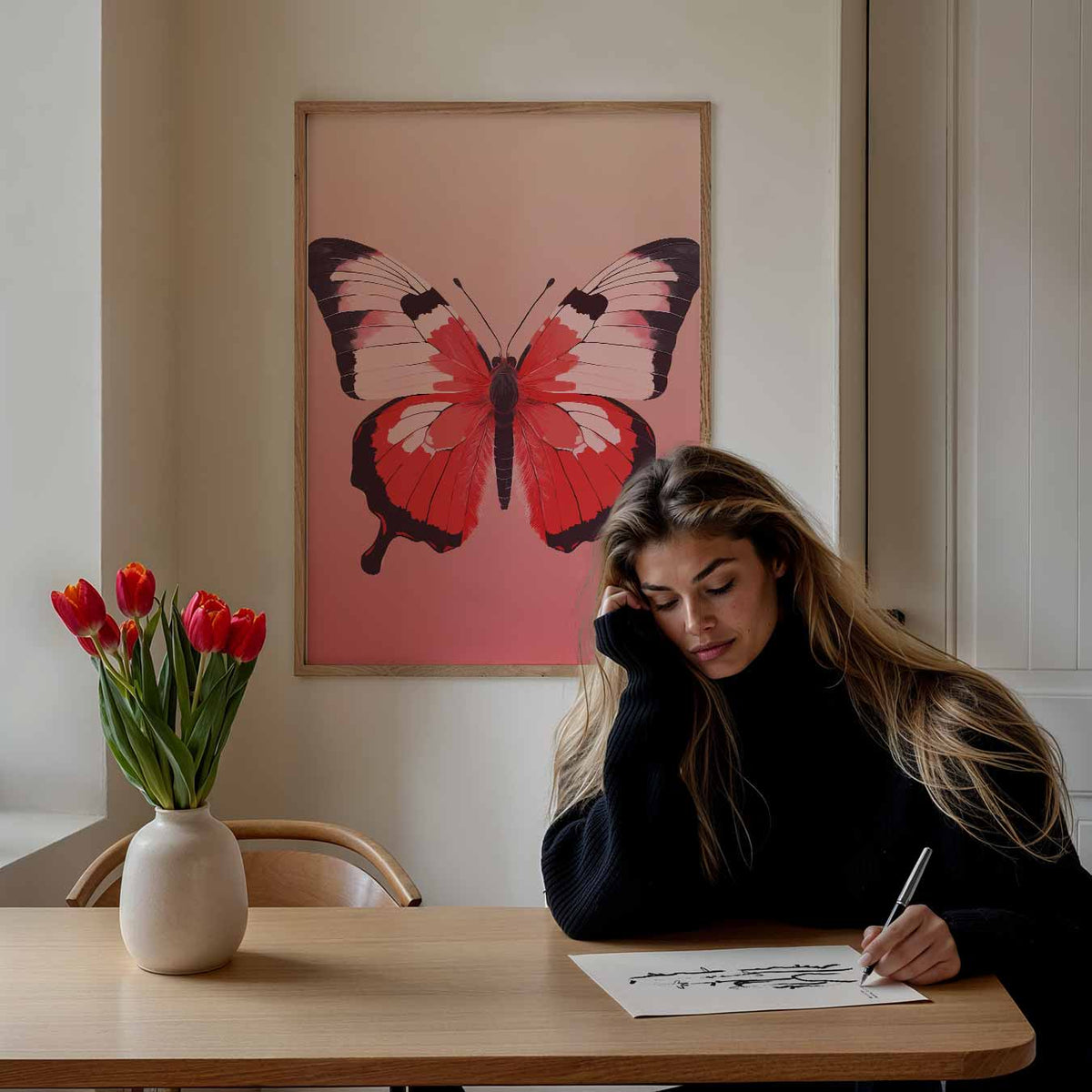 Vlinder Pracht – staande dieren wanddecoratie van WallArtistic
