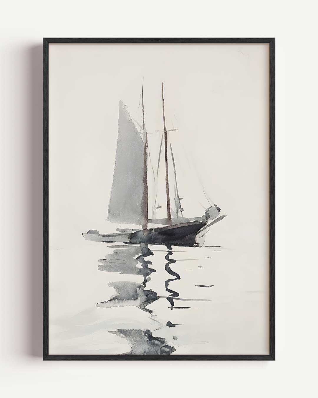 Zeilschip Silhouet – vintage portret poster als wanddecoratie