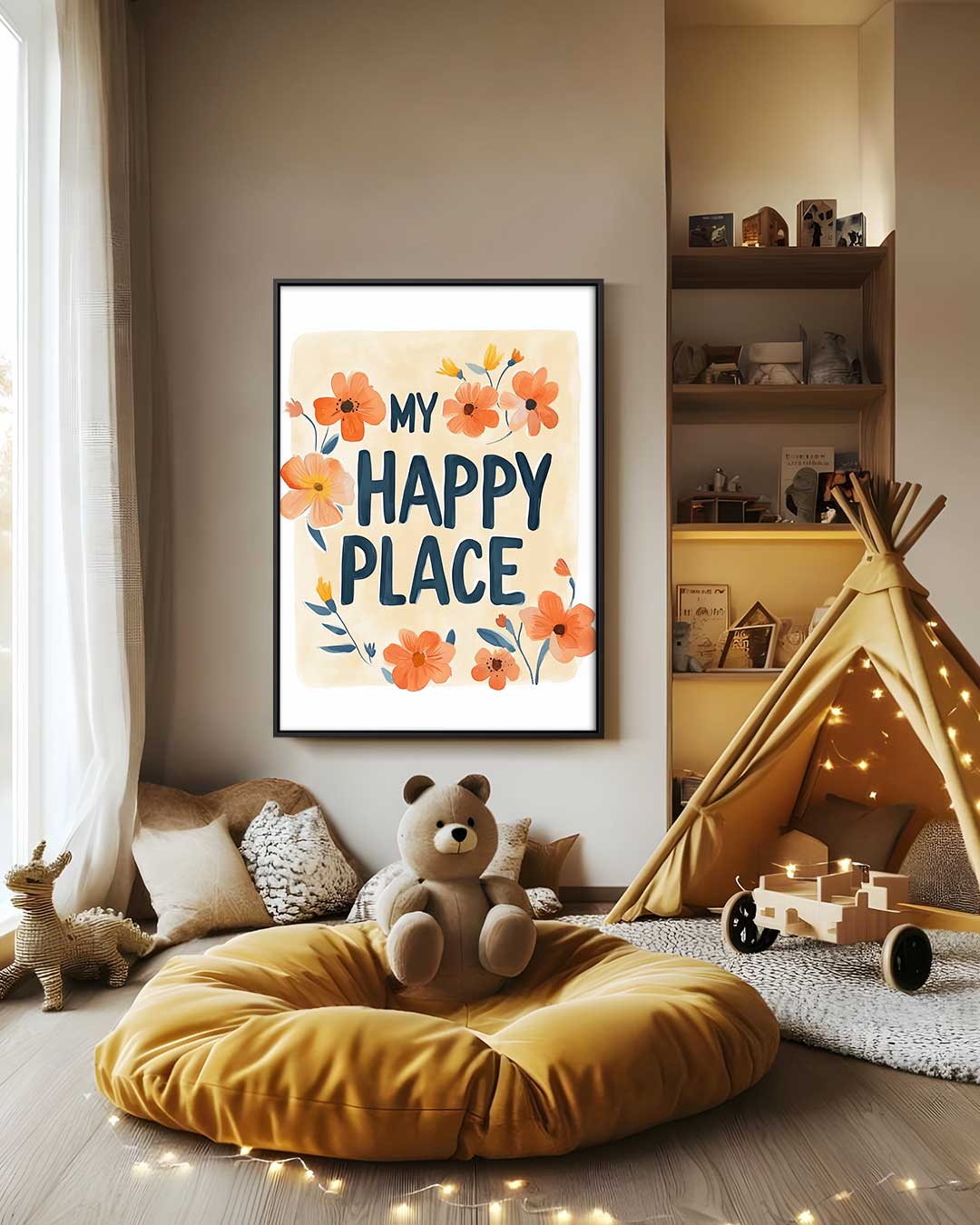 My Happy Place Bloemenkunst – staand kunstwerk voor modern interieur