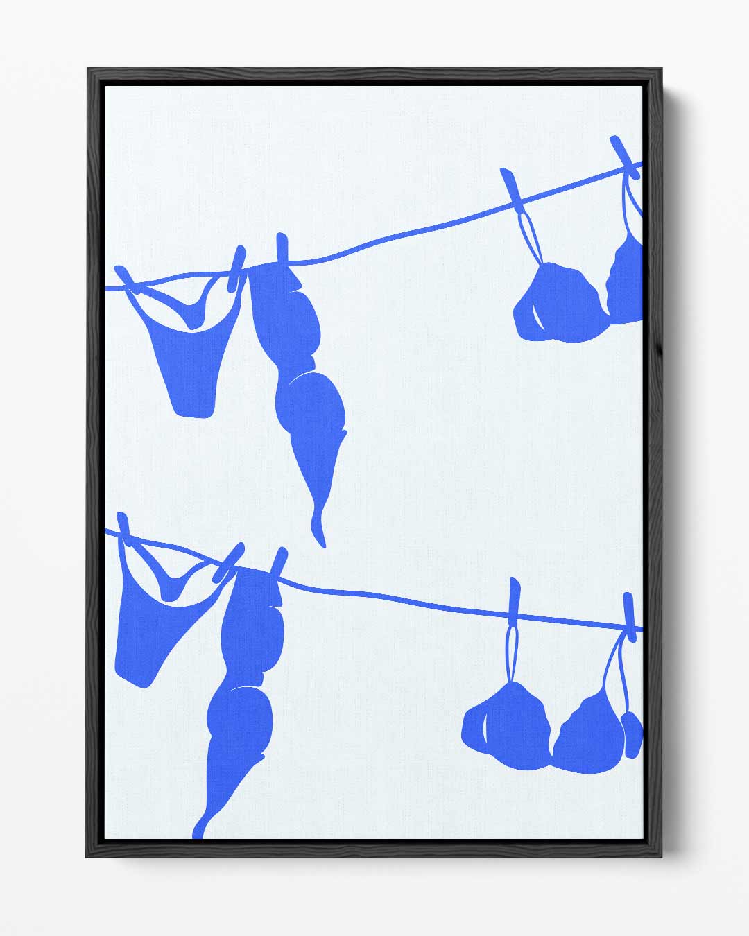 Blauwe Lingerie op de Lijn – portret kunstwerk als wanddecoratie