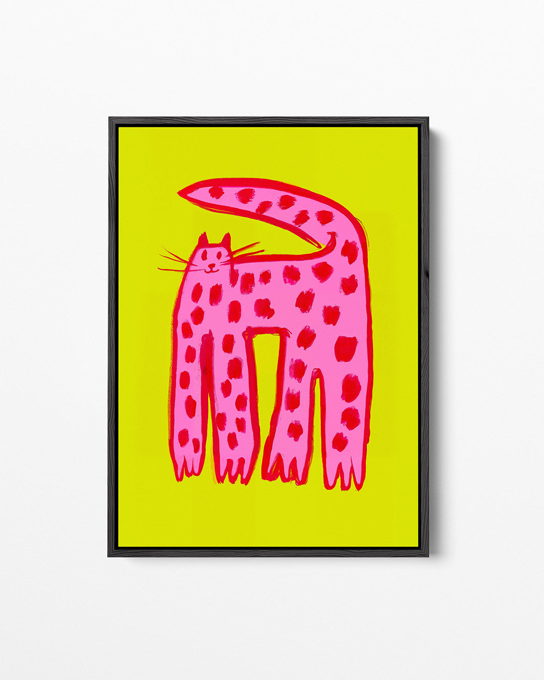 Speelse kat illustratie – staand wanddecoratie kunstwerk