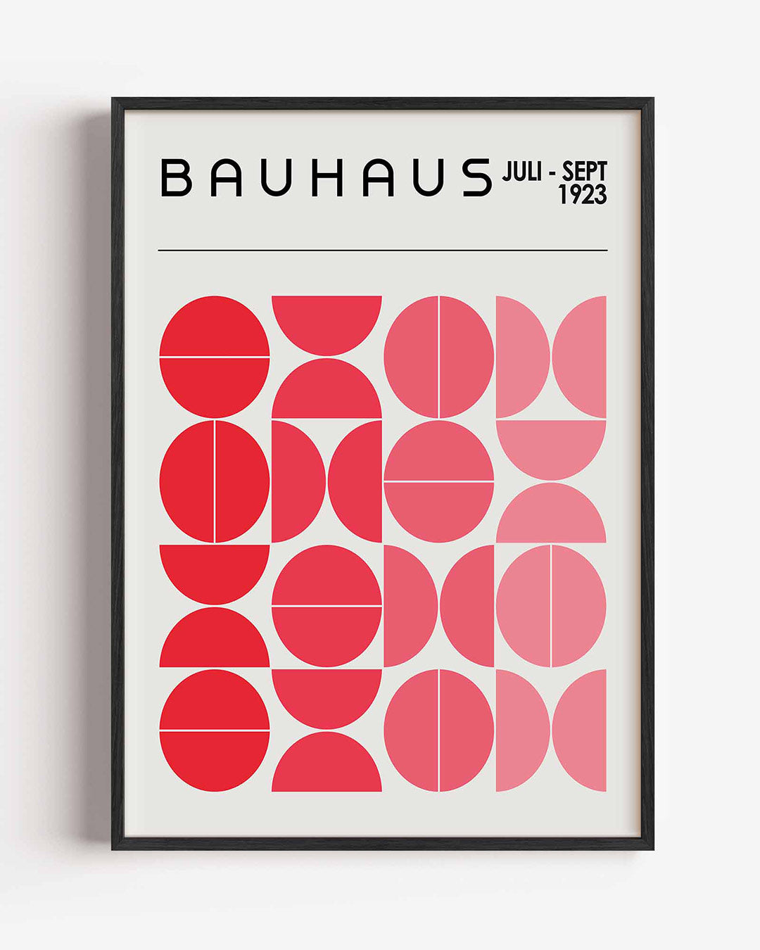 Vormritme en kleur – staande Bauhaus poster als wanddecoratie
